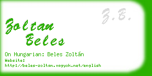 zoltan beles business card